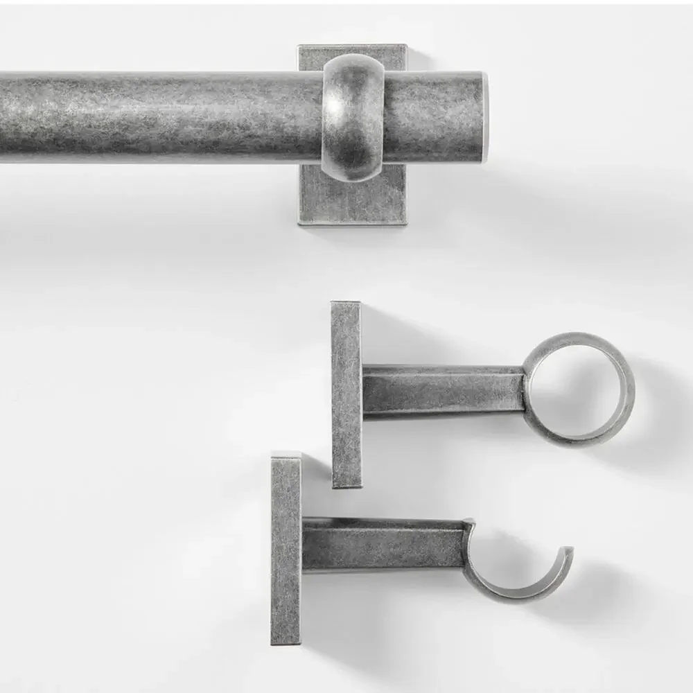Standard Curtain Rod & Wall Bracket Cast Iron Pewter 60